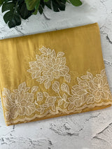 Tissue mix soft Organza saree with applique work MSCK38 Yellow