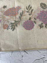 Blended tussar saree with embriodery - MS8665 Cream