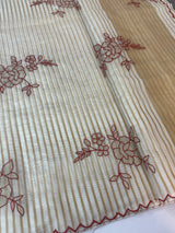 Semi chanderi tissue saree with applique work-  MSH9556(2)