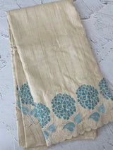 Blended soft tussar saree with embriodery - MS8669 PearlCream