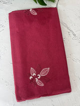 Kota  checks saree with embroidery - MS7679 BerryPink