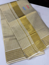 Kerala Golden tissue saree- Checks