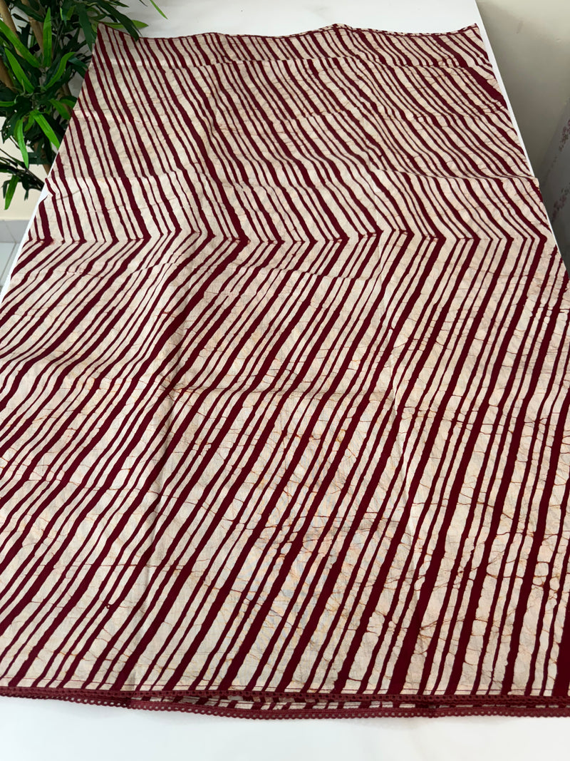 Soft chanderi saree with lace border  SFTCT