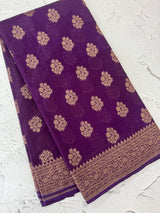 Semi banarasi saree with zari buttas - MBS6754