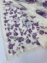 Cutwork Soft kota silk saree with digital prints MSH121