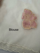 Soft Organza tissue Applique work saree MSLK116