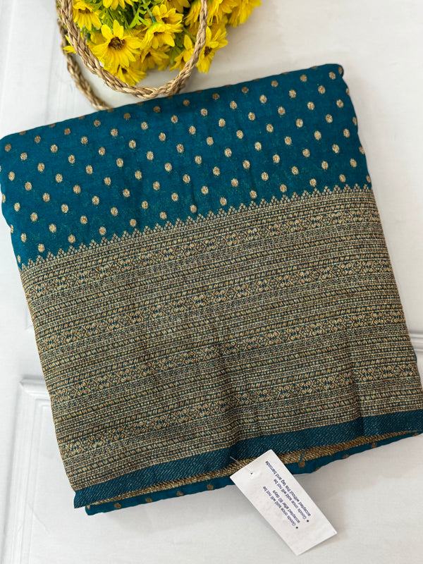 Semi banarasi Khaddi Georgette saree - MS1498 TealBlue