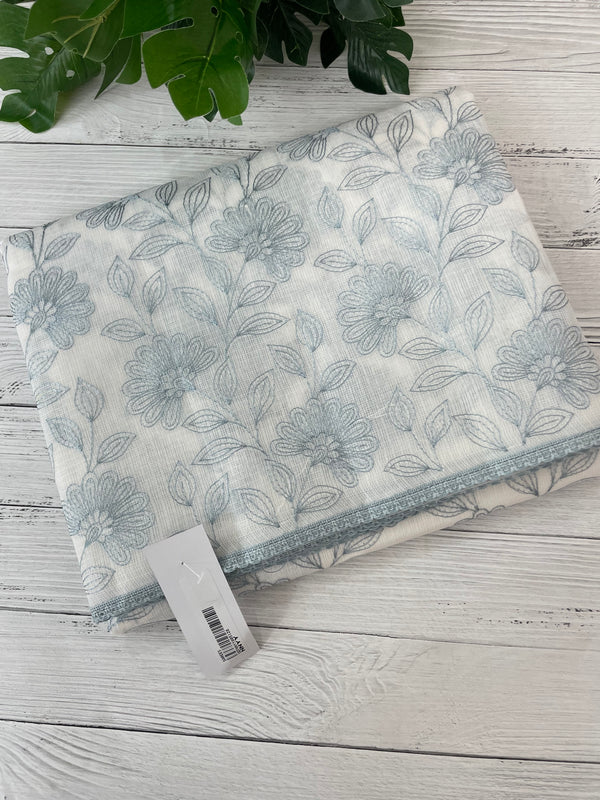 Kota cotton embriodery saree MS1490 - White & GreyishBlue