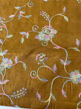 Tussar finish soft silk saree with thread embroidery MTS568 SpicyMustard