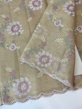 Tissue Silk cross stitch embriodery saree MS49892