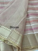Tissue silk saree MTTS78 - PeachPink