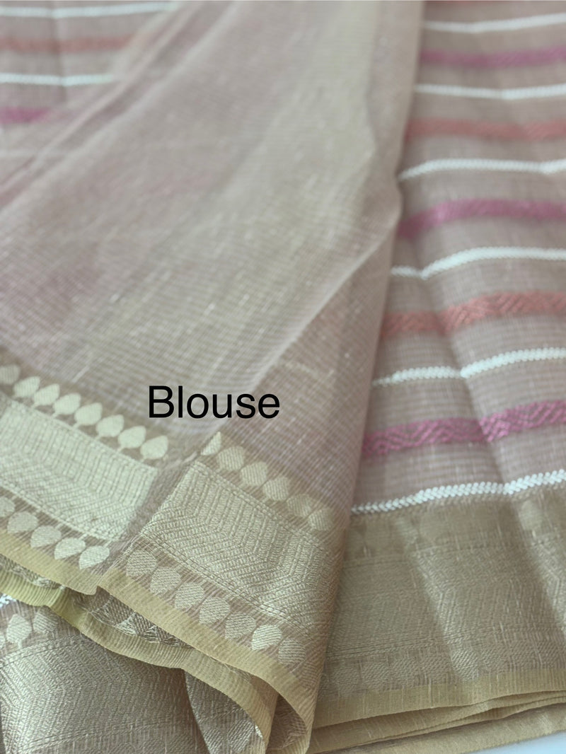 Tissue silk saree MTTS78 - PeachPink