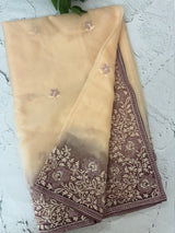 Soft Organza saree with embroidery borders MCW638