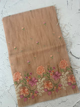 Soft Tissue kota embroidery saree MSK4660 DustyPeach