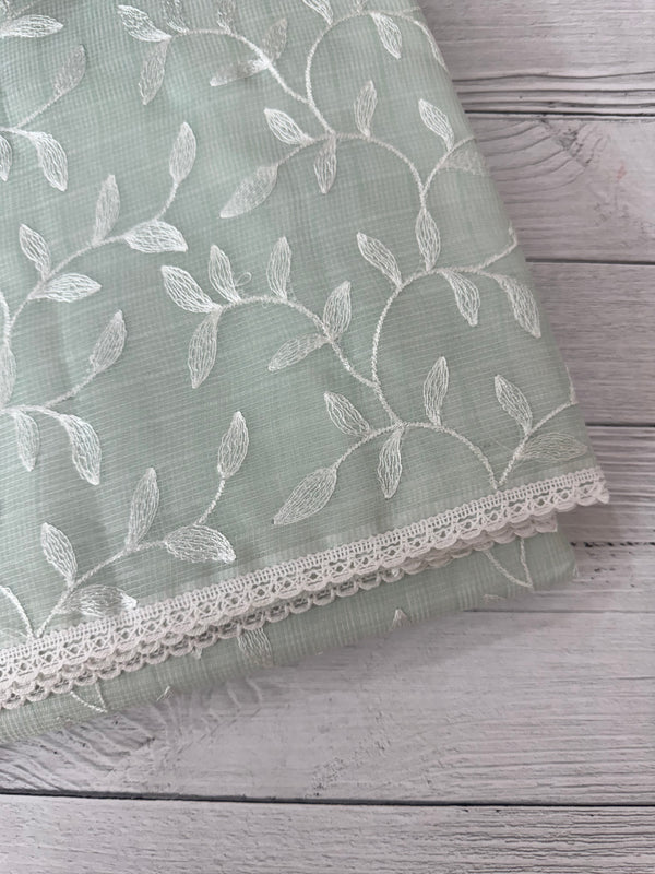 Kota embriodery saree MS1455 Pastel BluishGreen