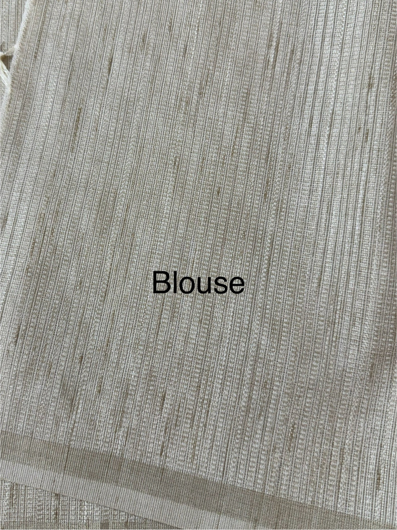 Blended soft tussar saree with embriodery - MS8186 Cream