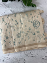 Blended soft tussar saree with cross stitch embriodery MS8666 (4)