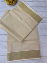 Kerala Gold tissue saree - Green Lines
