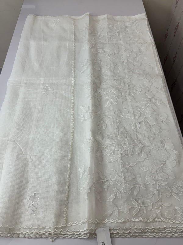 NetKota Applique work saree   -MSH998 White