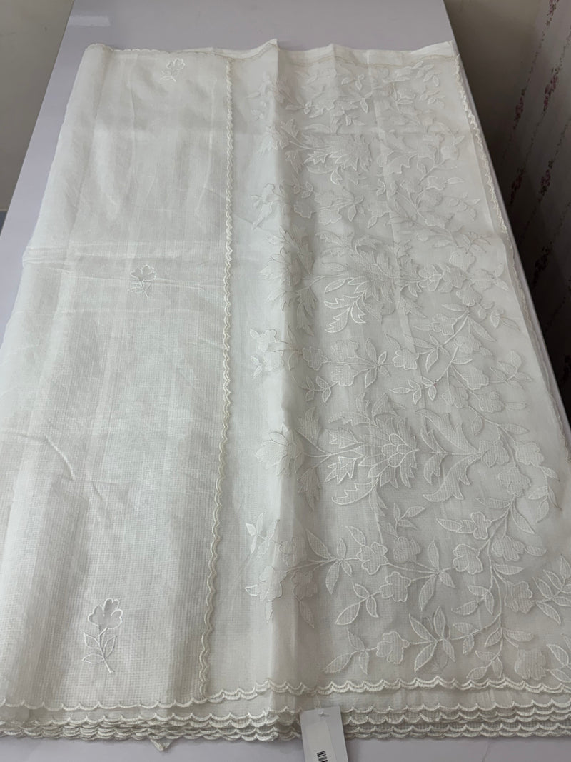 NetKota Applique work saree   -MSH998 White