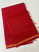Mangalagiri Silk Cotton Saree with zari checks MS90321 Red