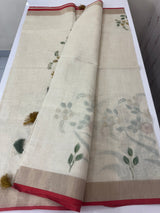 Tissue linen saree with blouse MS14462(3)