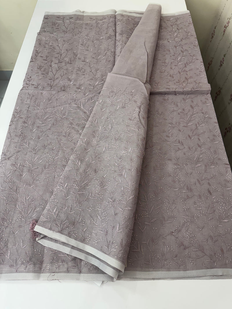 Supernet embriodery saree MS7854