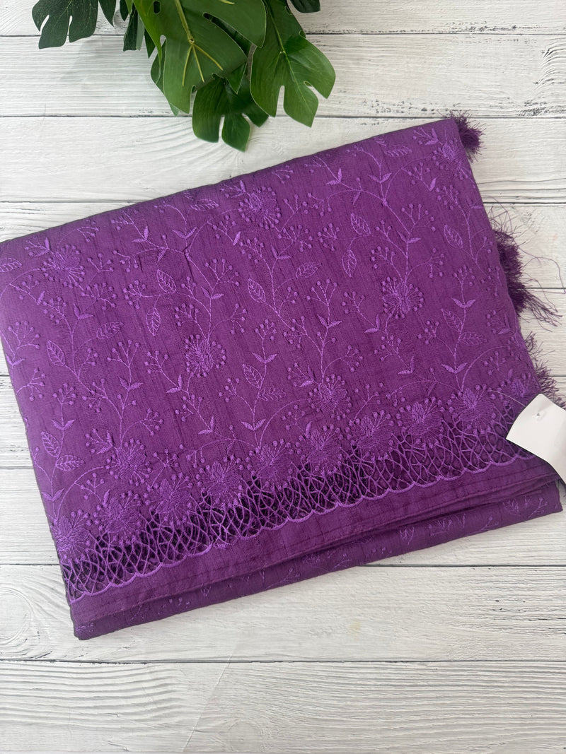 Cutwork Blended Jute - tussar saree MTS9079