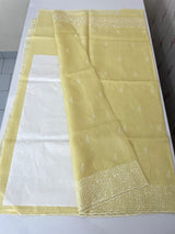 Silky kota embroidery saree MS5409 PastelYellow