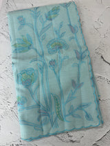 Soft Moonga checks saree with prints and embroidery MSH154- Blue