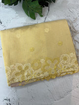 Soft Tissue kota embroidery saree MSK4660 Yellow