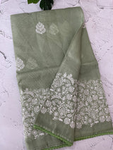 Soft kota checks saree with embroidery - MS7676