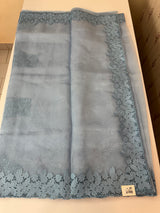 Cutwork Kora Organza saree with full cutwork blouse-  MS14154 PowderBlue