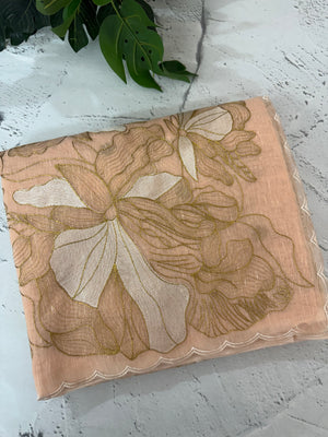 Jute Linen saree with thread work MSH206