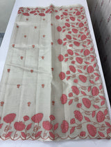 Tissue silk saree with applique work  MSH105