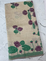 Jamdani silk Cotton Saree with lotus motifs MSJ790(5)