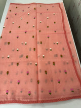Kota checks saree with embroidery MS7679(2) Peach