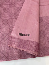 Blended tussar silk saree with embroidery- MSB8543- OnionPink