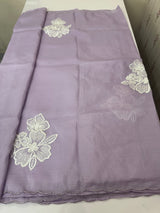 Crush Organza saree with applique work MBS677