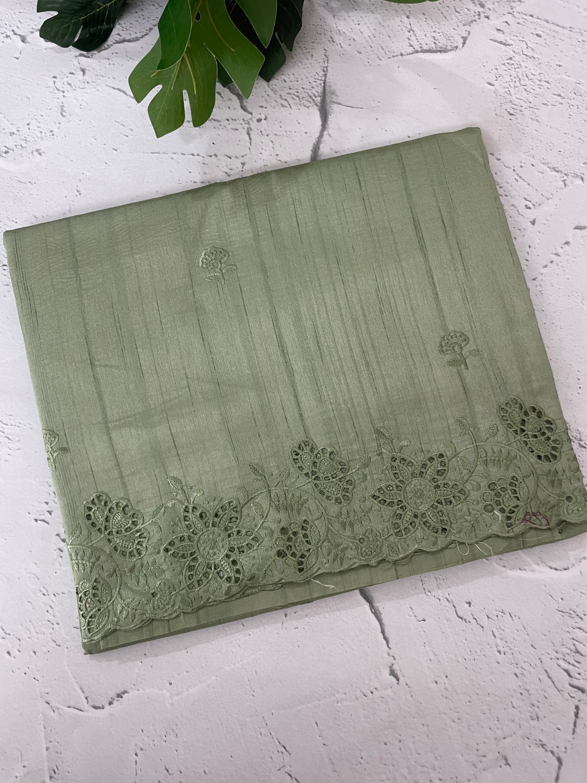 Blended tussar silk saree with cutwork MS1072
