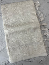 Dyeable Soft Organza saree with thread work - MSH198 White