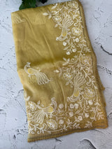 Tissue Organza saree with embroidery work MS15643