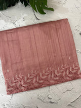 Semi tussar saree with cutwork MSHK566 DustyPeach