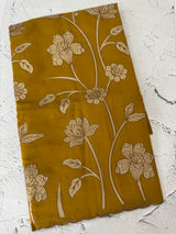 Malai chanderi saree with applique work MSM6201 Mustard