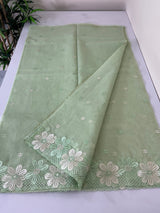 Kota saree with embriodery work MKAS39 MintGreen