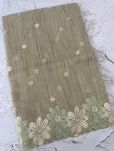 Soft Tissue kota embroidery saree MSK4660 - DuskyGreen