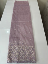 Glassy tissue organza saree with embroidery FKSF133- Dusty Lilac