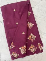 Silky kota saree with embriodery MS9087