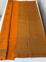 Semi banarasi saree with zari buttas - MBS6754 Turmeric Yellow