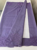 Semi organza saree with embroidery & scallop border - MSH901 Purple